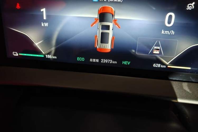 Used Denza D9 2024 DM-i 980 Four-Wheel Drive Prestige Model Odometer Close Up