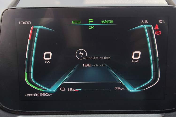 Used BYD Yuan New Energy 2019 EV535 Smart Connect Trendsetting Model Odometer Close Up