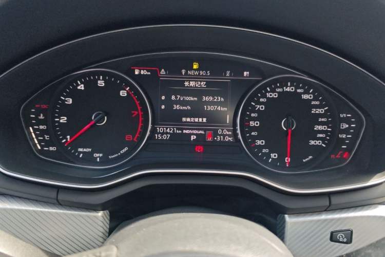 Used Audi A4L 2017 Plus 40 TFSI Fashion Model Odometer Close Up