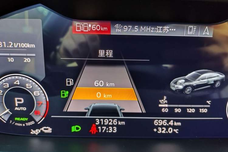 Used Audi A6L New Energy 2020 55 TFSI e quattro Odometer Close Up