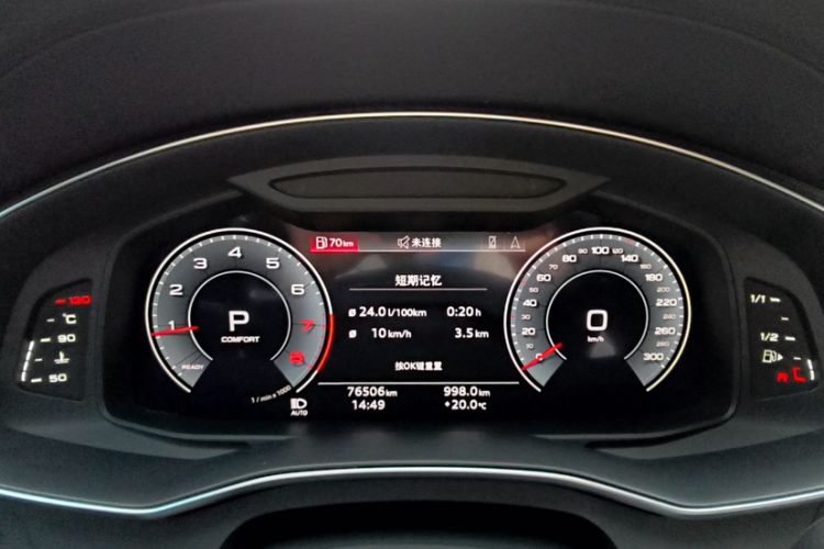 Used Audi A6L 2022 45 TFSI Prestige Dynamic Edition Odometer Close Up