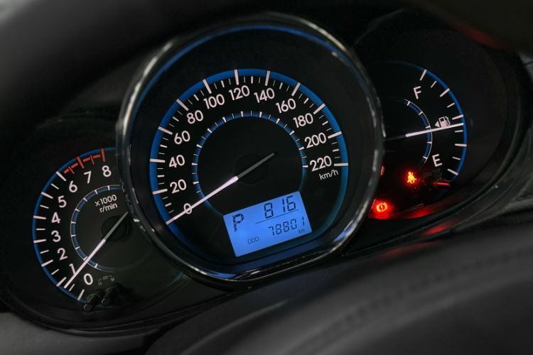 Used Toyota Vios 2014 1.3L Automatic Standard Edition Odometer Close Up