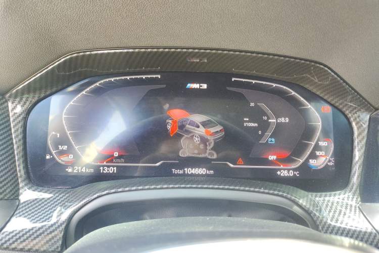 Used BMW 3 Series 2021 325Li M Sport Package Odometer Close Up