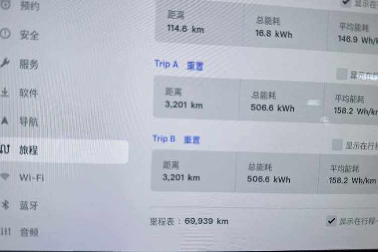 Used Tesla Model 3 2019 Standard Range Rear-Drive Upgraded Version Odometer Close Up