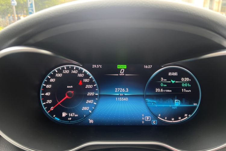 Used Mercedes-Benz C-Class 2020 C 260 Sport Edition Odometer Close Up