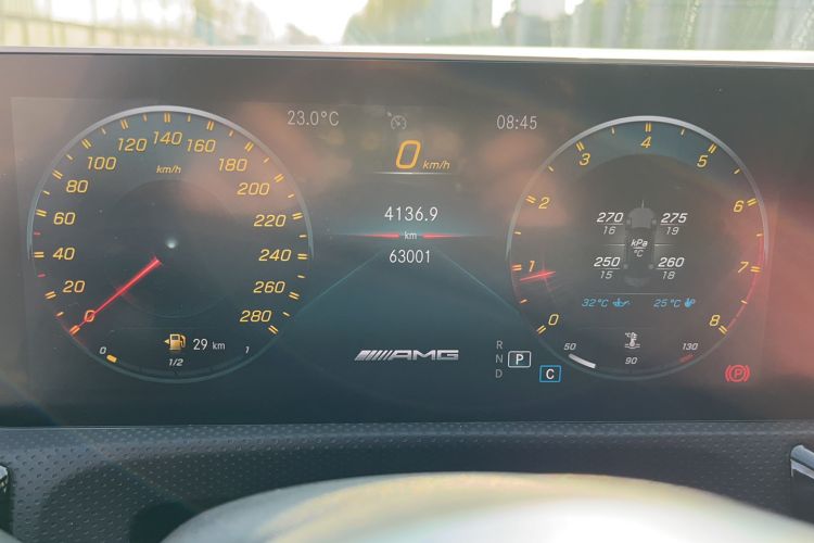 Used Mercedes-Benz A AMG 2019 AMG A 35 L 4MATIC Odometer Close Up