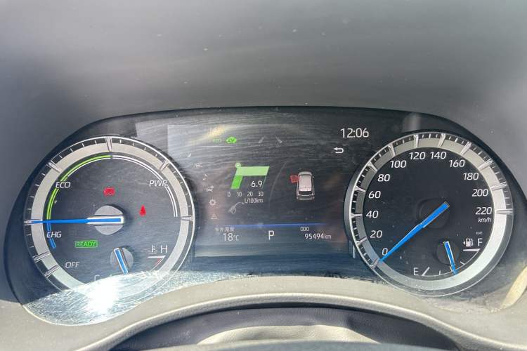 Used Toyota Highlander 2022 Dual-Engine 2.5L Four-Wheel Drive Prestige Version 7 Seats Odometer Close Up