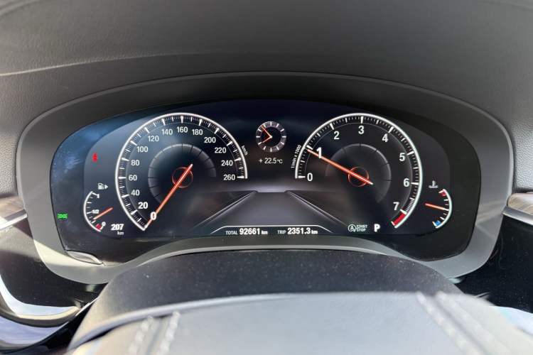 Used BMW 5 Series 2019 530Li Leading Model Luxury Package Odometer Close Up