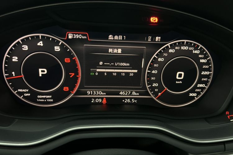 Used Audi A4L 2019 40 TFSI Fashion Edition China VI Emission Standard Odometer Close Up