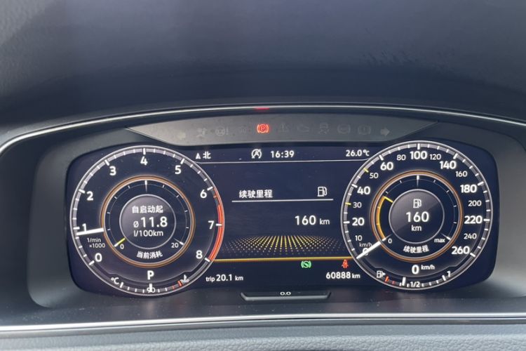 Used Volkswagen Golf 2020 Zhiai Edition 280TSI DSG Luxury Model Odometer Close Up