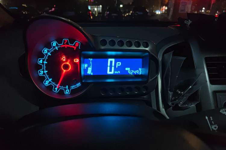 Used Chevrolet Aveo Sonic 2011 Sedan 1.4L Automatic SL Odometer Close Up