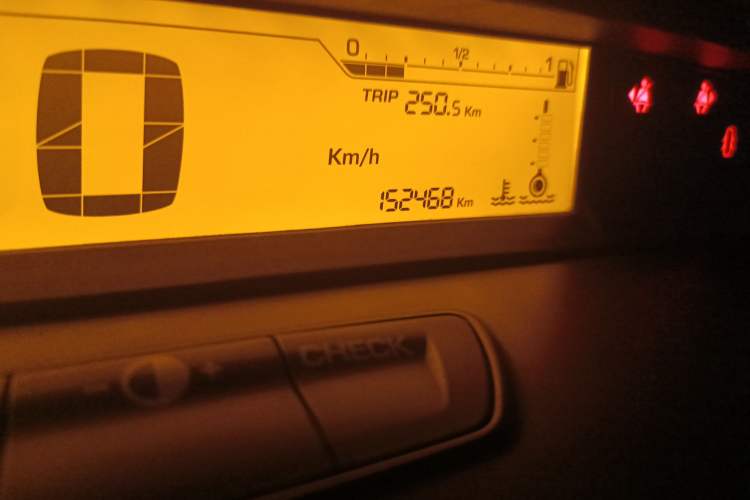 Used Citroen C-Quatre 2013 Sedan 1.6L Automatic Prestige Model Odometer Close Up