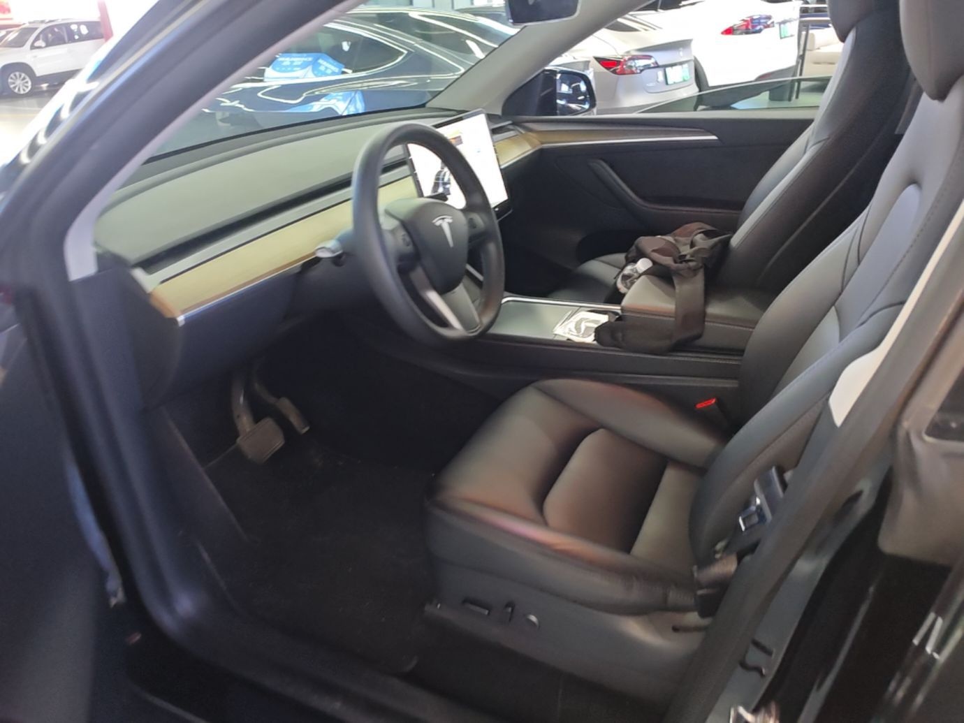 Inside the car (front)