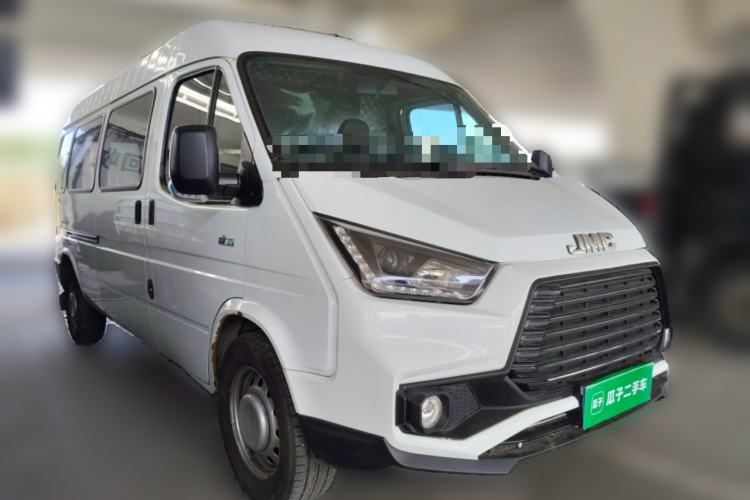Used JMC Transit 2019 2.8T Commercial Version Long Wheelbase Mid-Roof 6-Seater Rear Single Tire China VI Emission Standard – JX493 Front Right 45 Deg