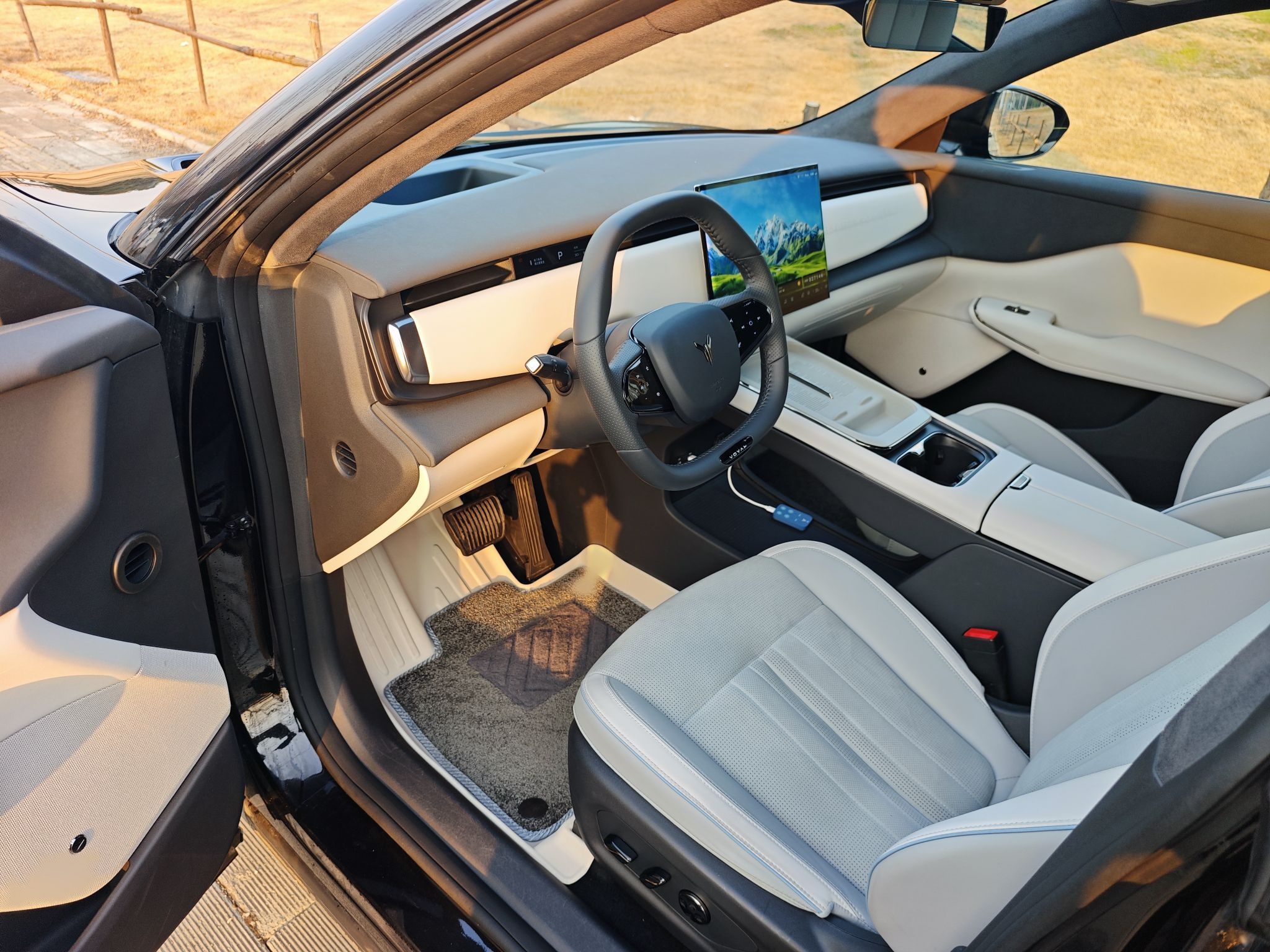 المقاعد الأمامية داخل السيارة