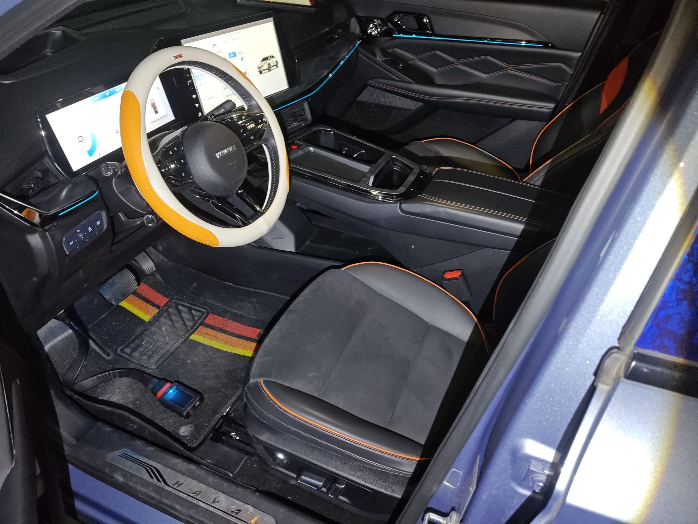 المقاعد الأمامية داخل السيارة