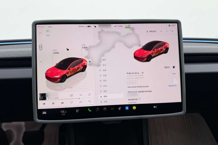 Used Tesla Model 3 2023 Long-Range All-Wheel-Drive Version Audio And AC Panel