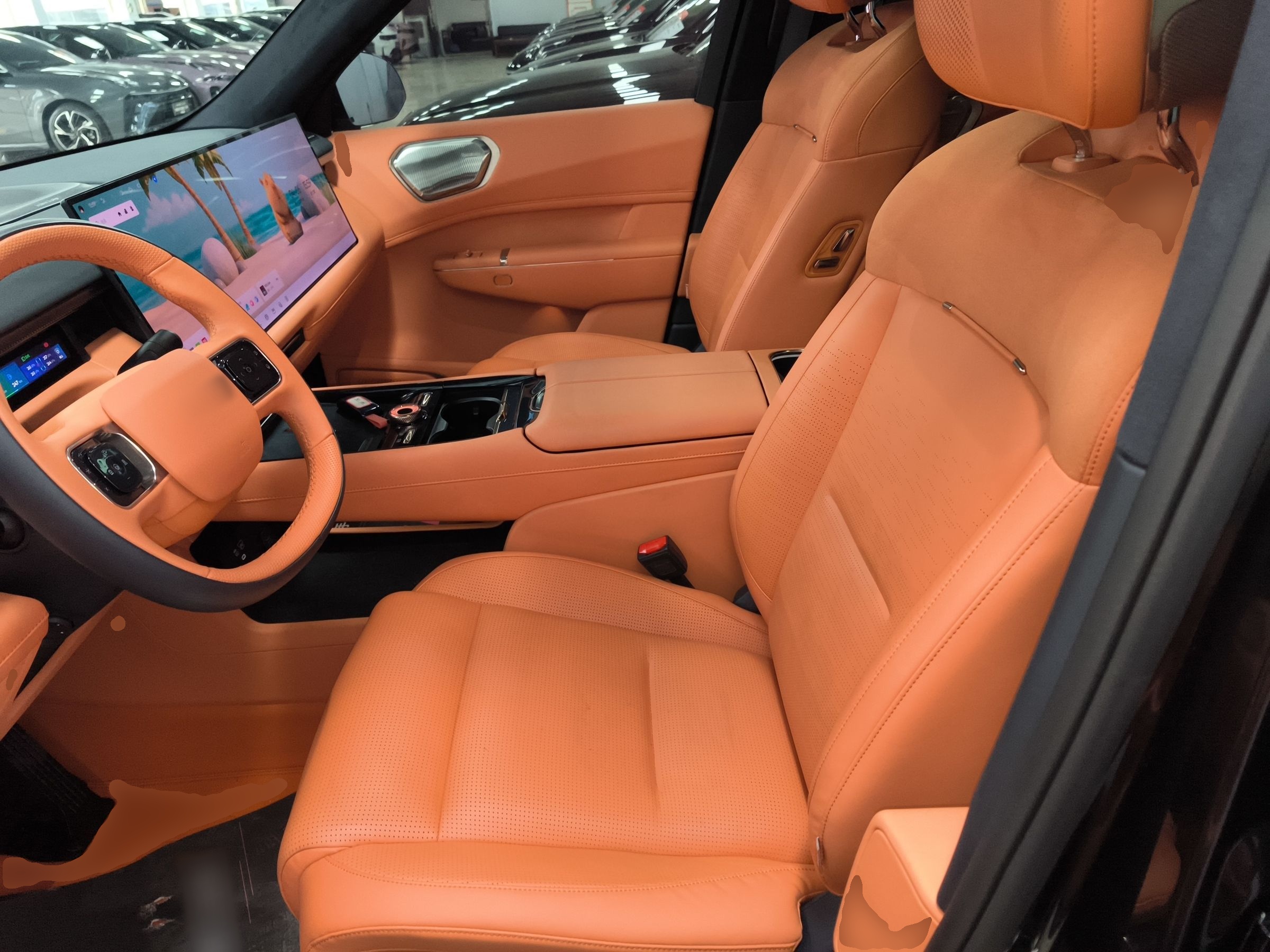 المقاعد الأمامية داخل السيارة