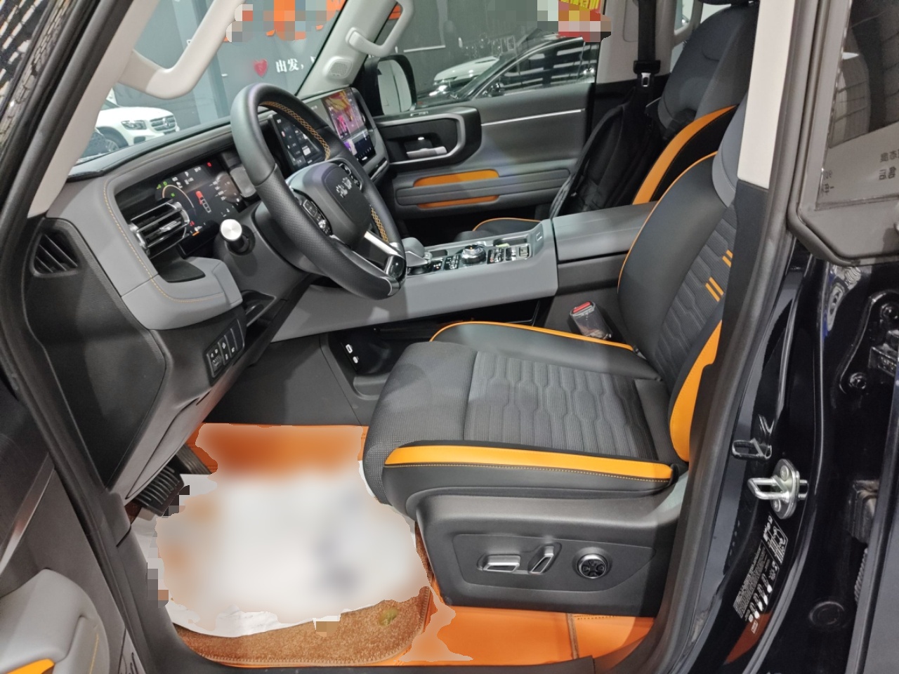 المقاعد الأمامية داخل السيارة