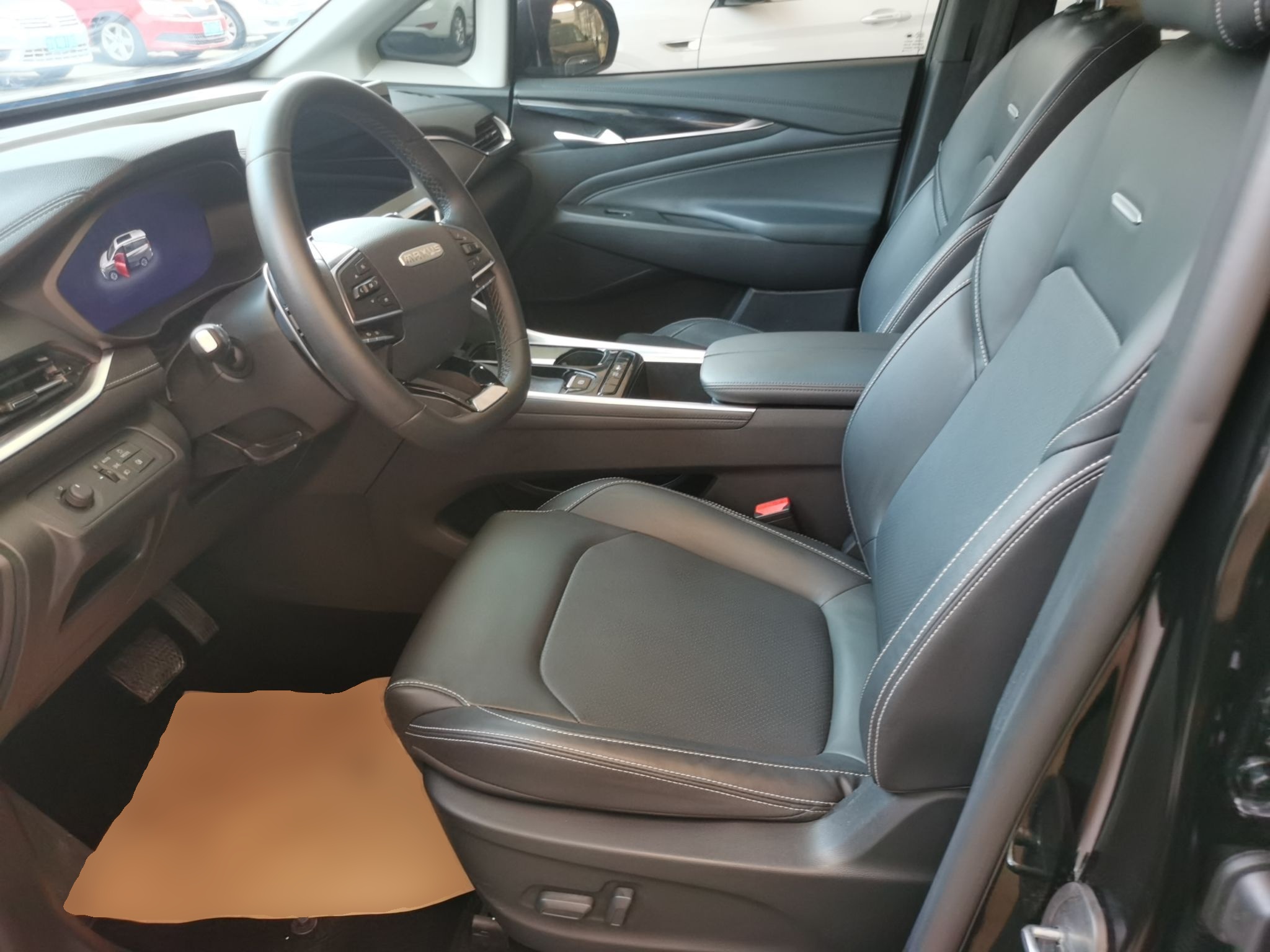 المقاعد الأمامية داخل السيارة