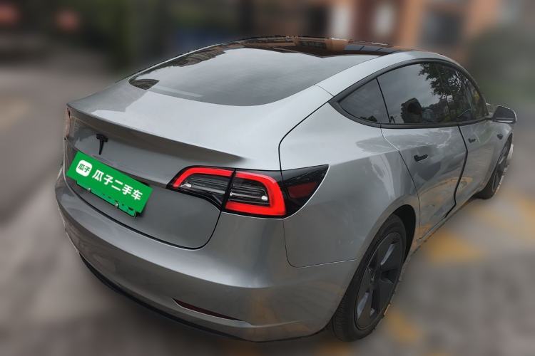 Used Tesla Model 3 2021 Standard Range Rear-Drive Upgraded Version Rear Right 45 Deg