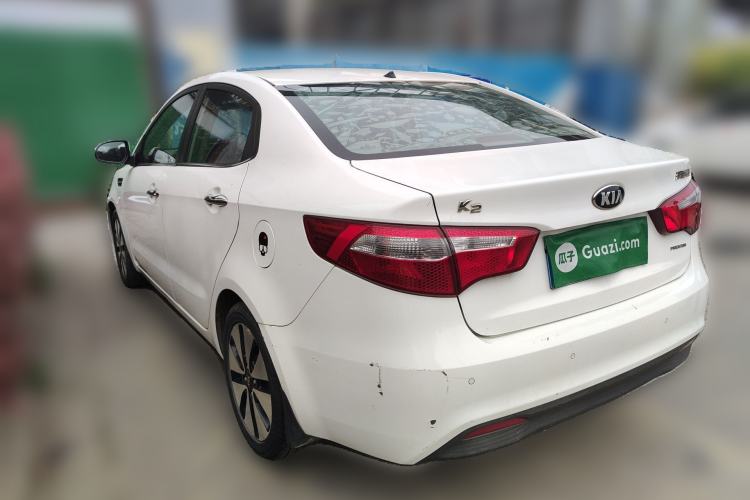 Used Kia K2 2012 Sedan 1.6L Automatic Transmission Premium Commemorative Edition Rear Left 45 Deg