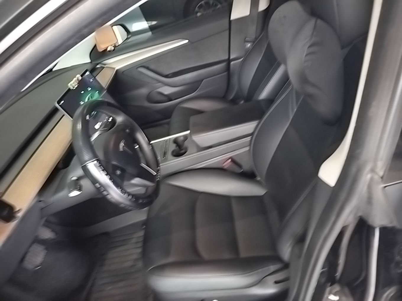 Inside the car (front)