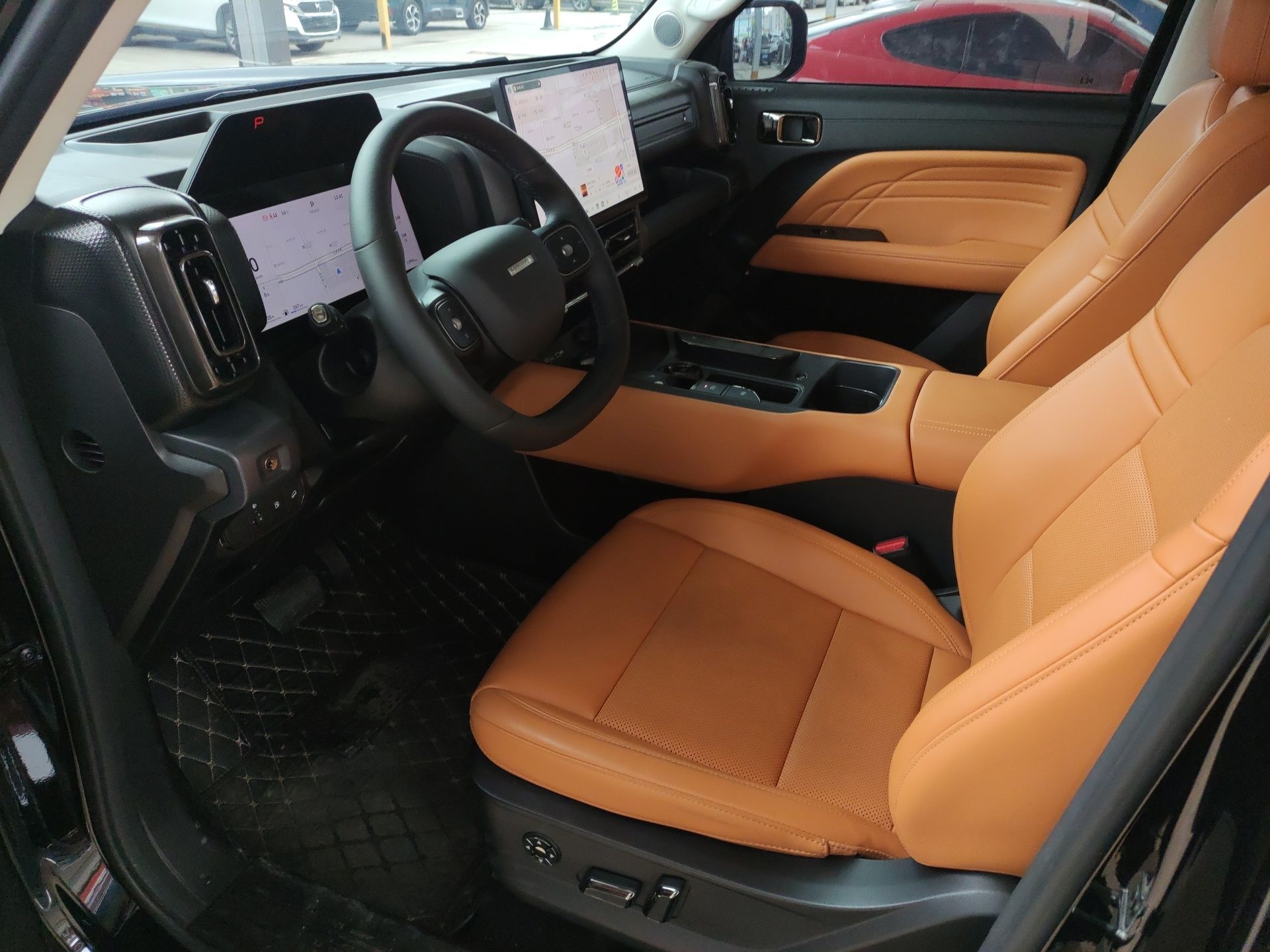 المقاعد الأمامية داخل السيارة