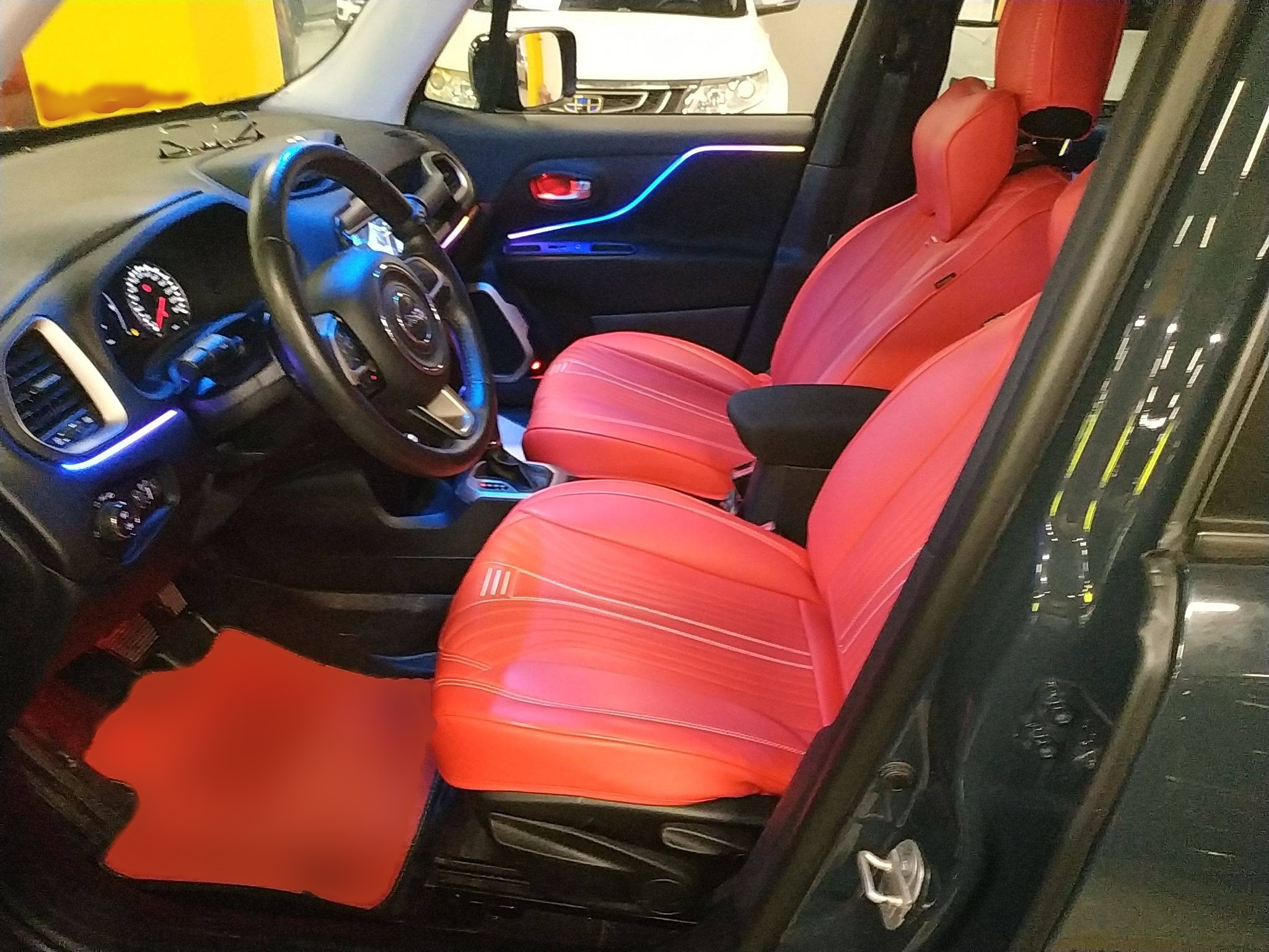 المقاعد الأمامية داخل السيارة