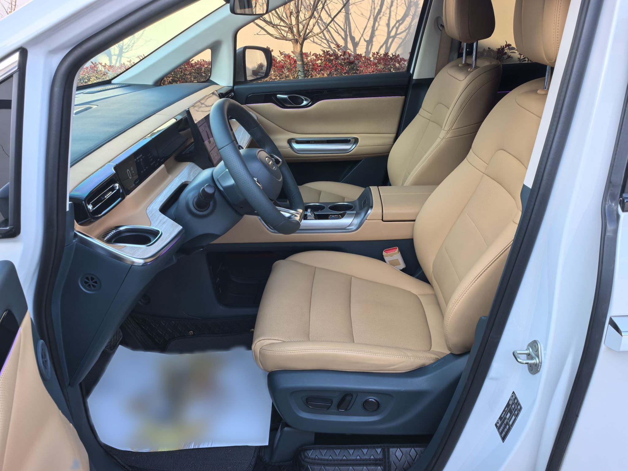 المقاعد الأمامية داخل السيارة