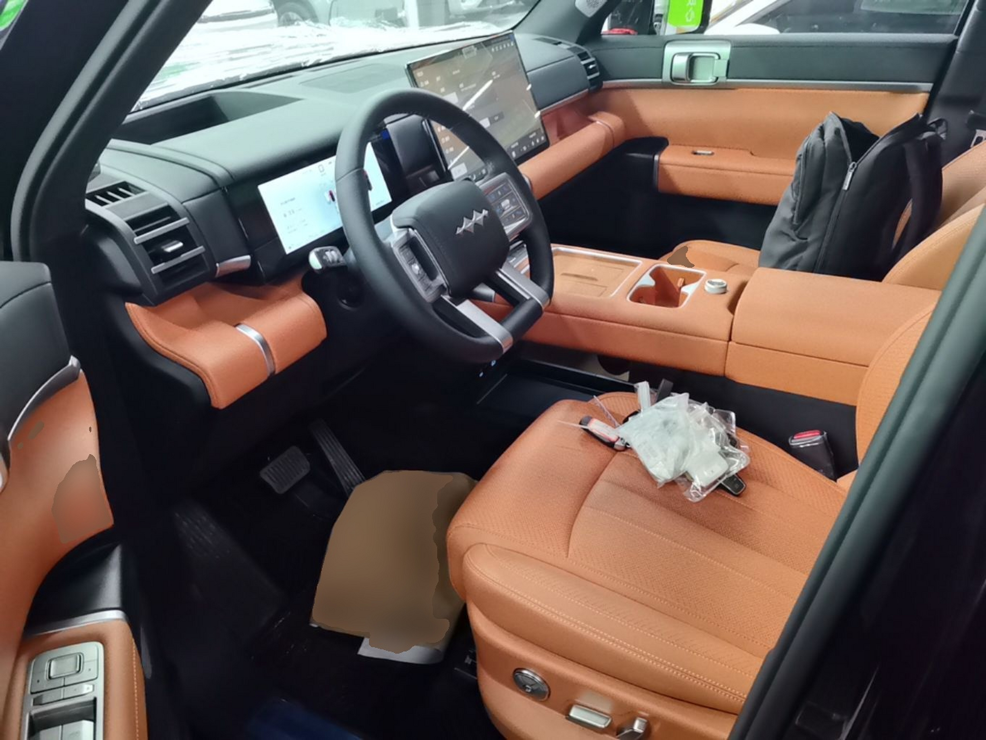 المقاعد الأمامية داخل السيارة