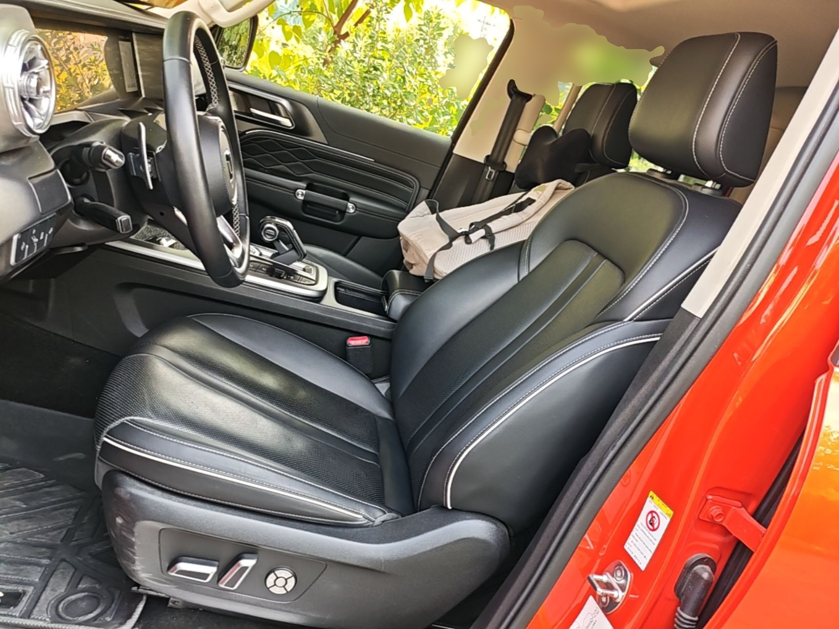 Vordere Reihe im Auto
