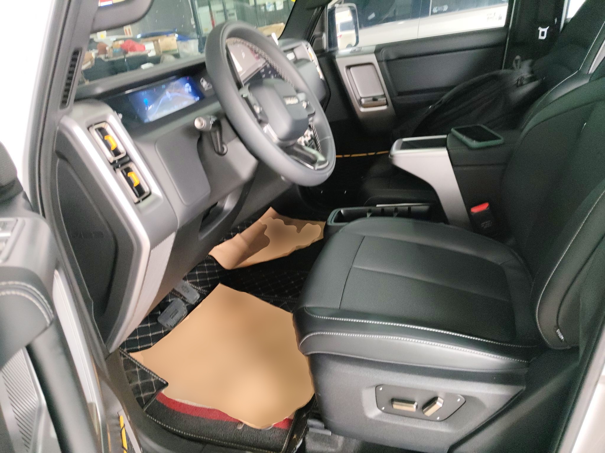 المقاعد الأمامية داخل السيارة