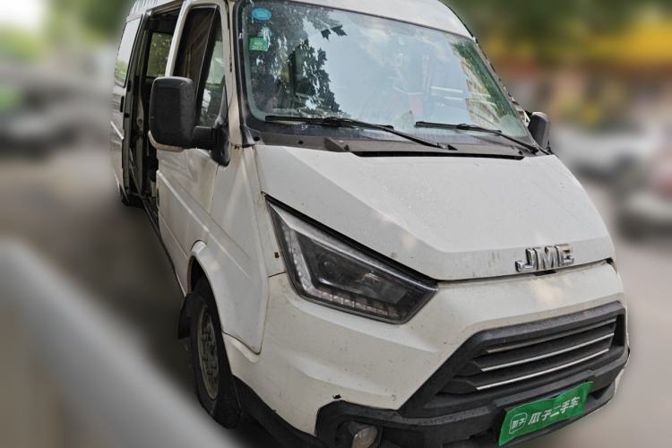 Used JMC Transit 2019 2.8T Commercial Version Long Wheelbase Mid-Roof 6-Seater Rear Single Tire China VI Emission Standard – JX493 Front Right 45 Deg