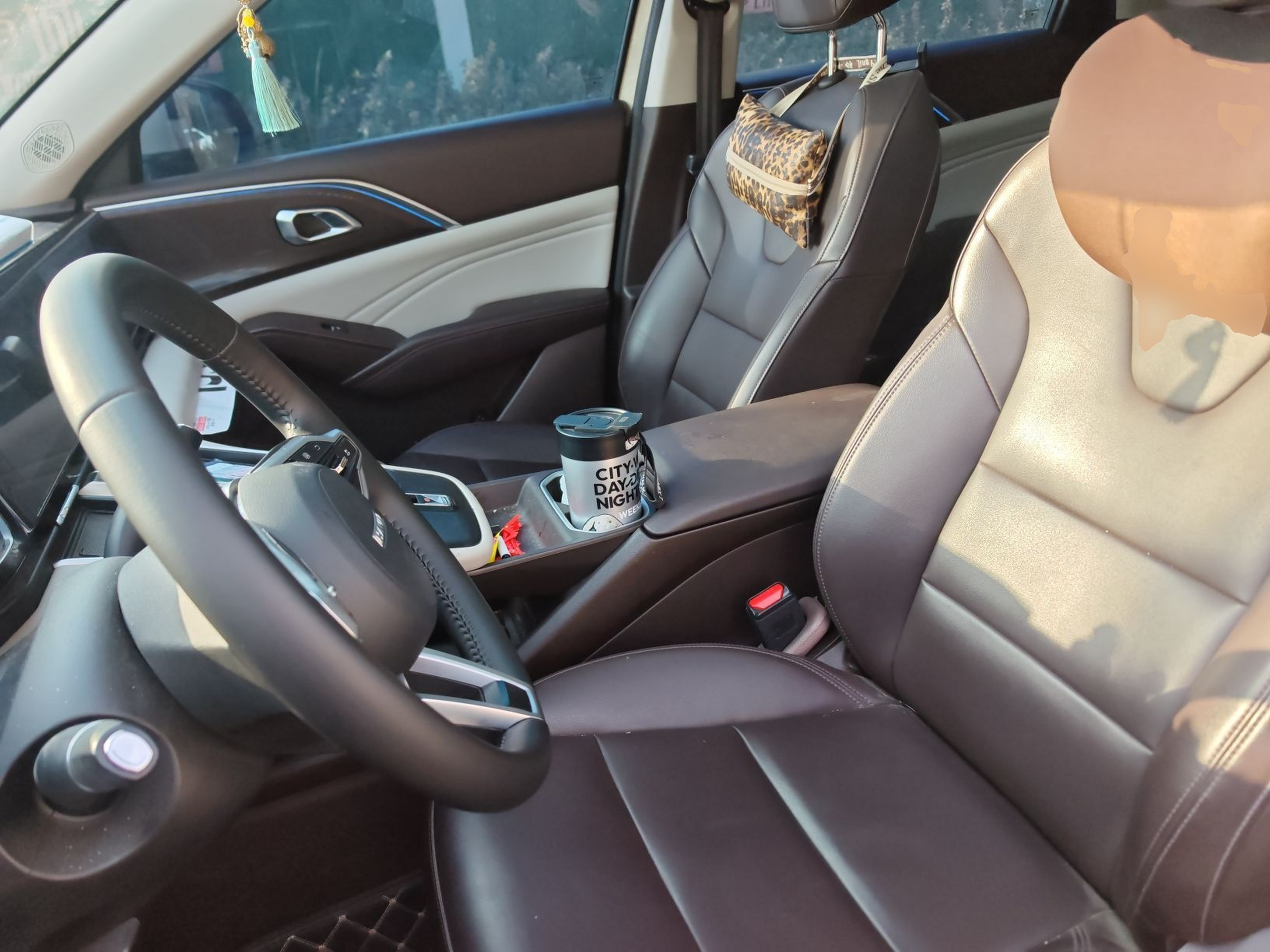 المقاعد الأمامية داخل السيارة