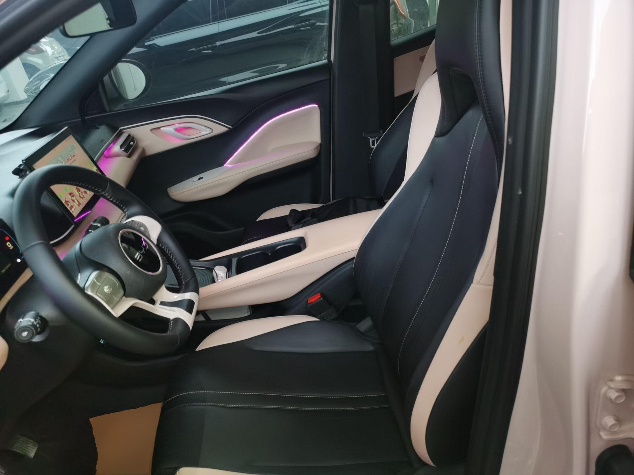 المقاعد الأمامية داخل السيارة