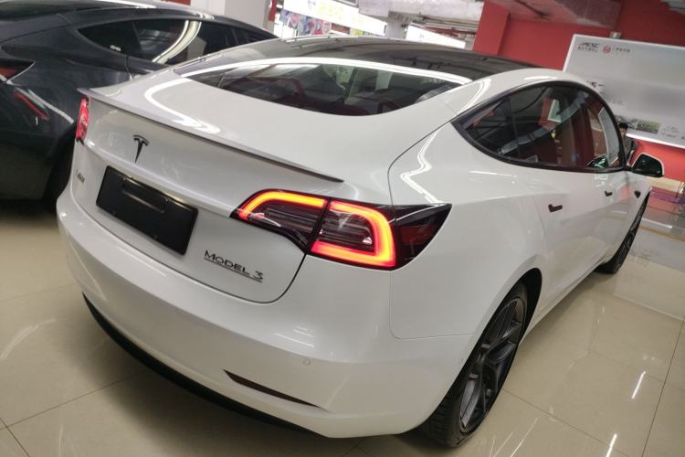 Used Tesla Model 3 2021 Performance High-Performance All-Wheel-Drive Version Rear Right 45 Deg