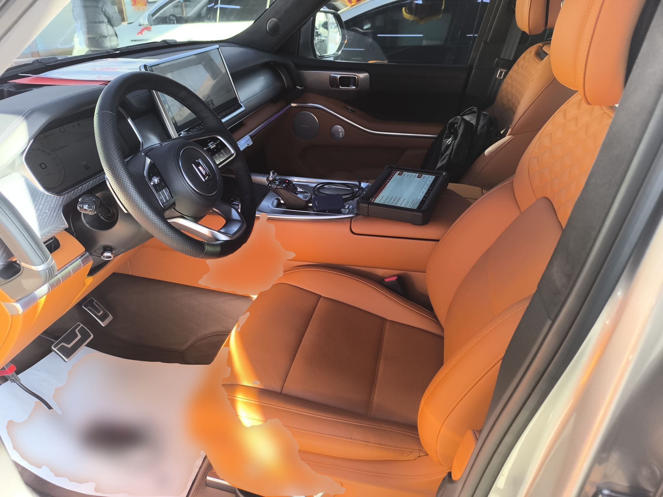 المقاعد الأمامية داخل السيارة