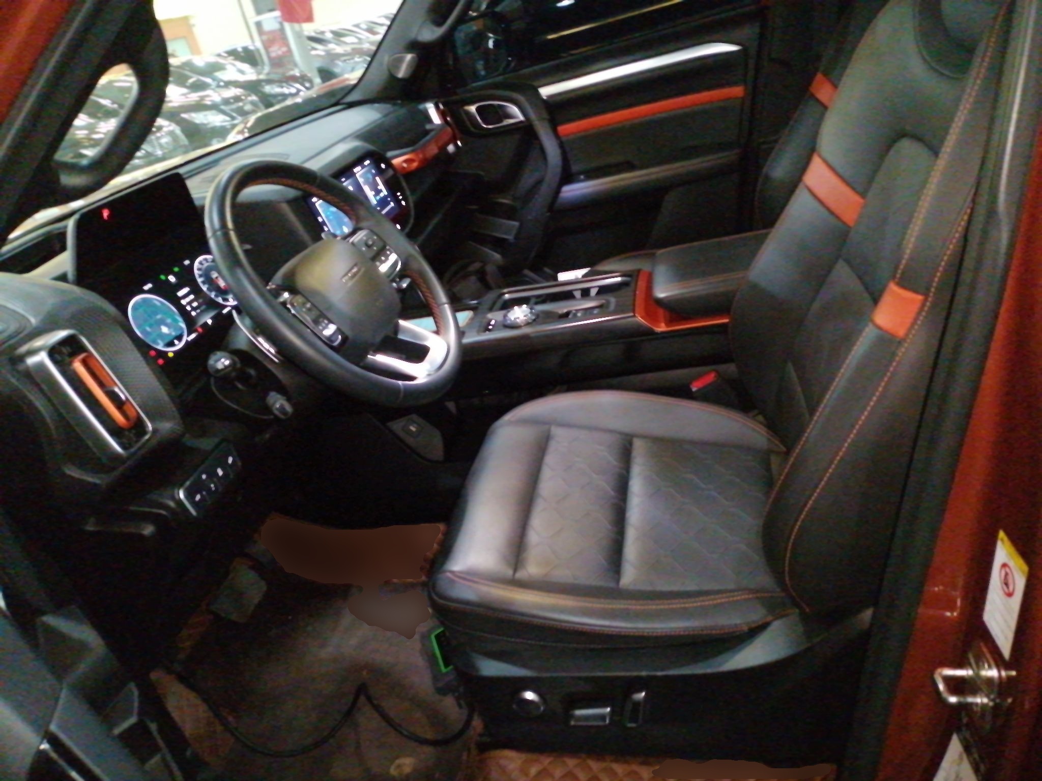 المقاعد الأمامية داخل السيارة