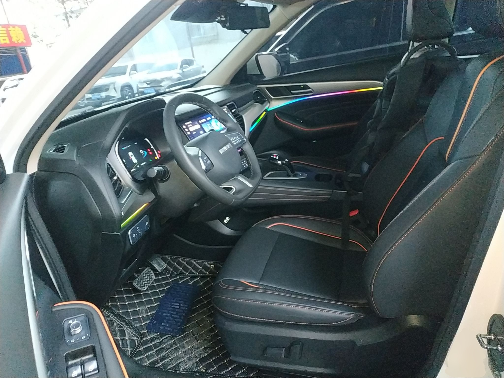 المقاعد الأمامية داخل السيارة