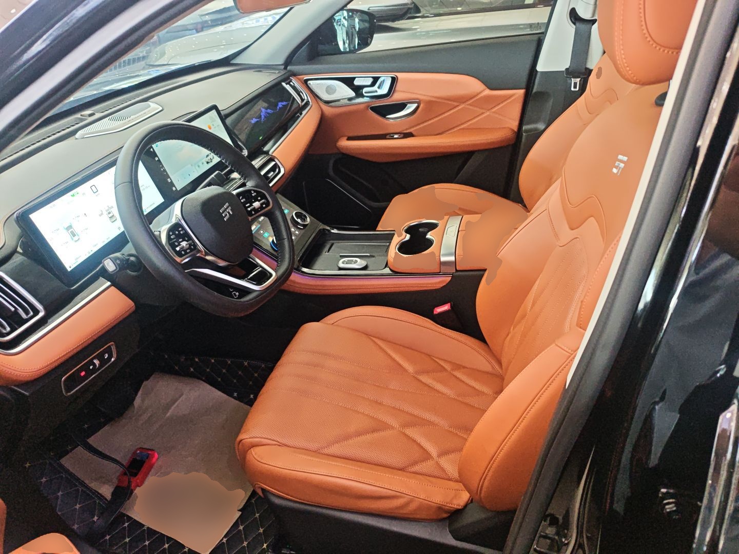 المقاعد الأمامية داخل السيارة