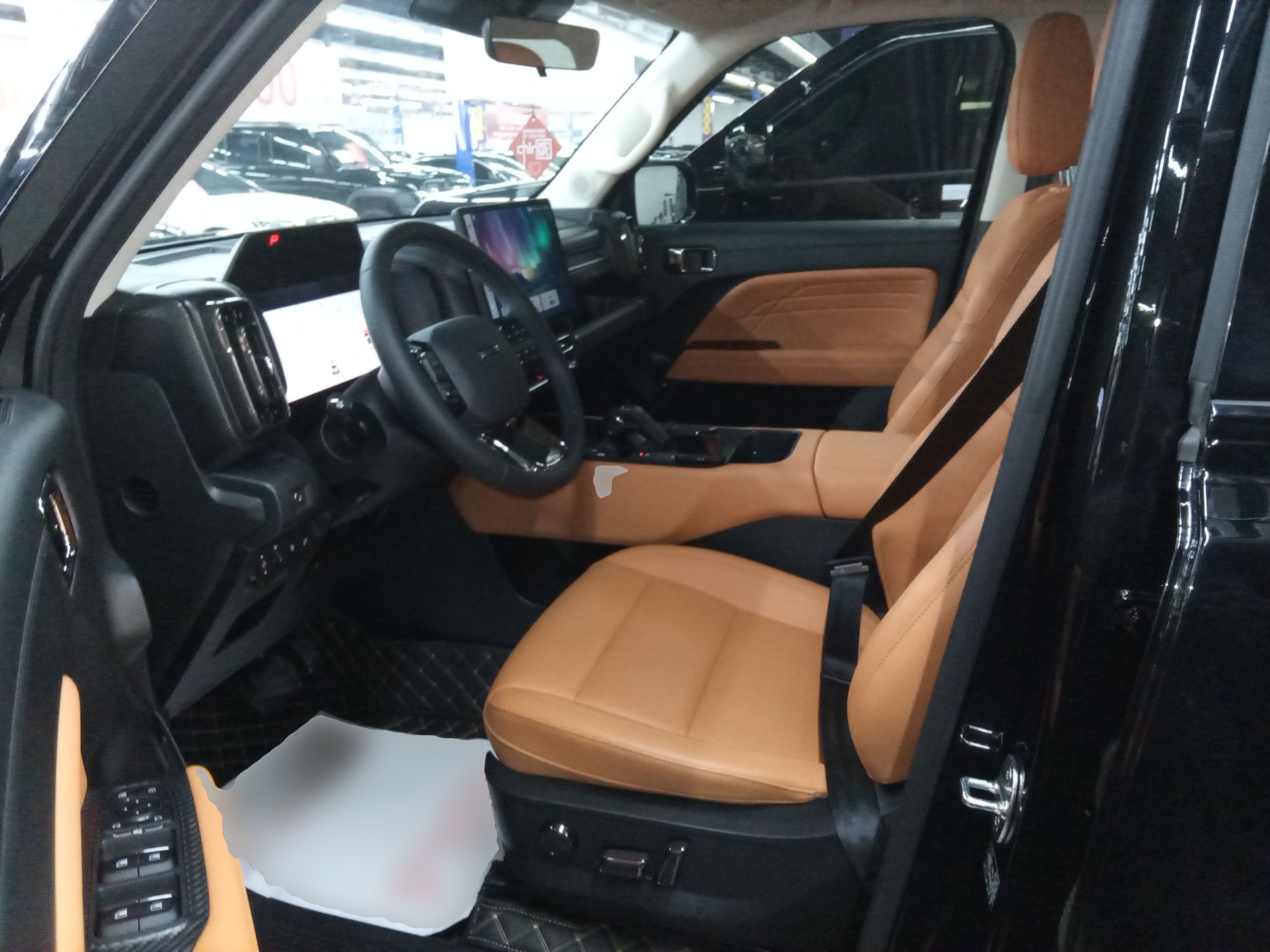 المقاعد الأمامية داخل السيارة