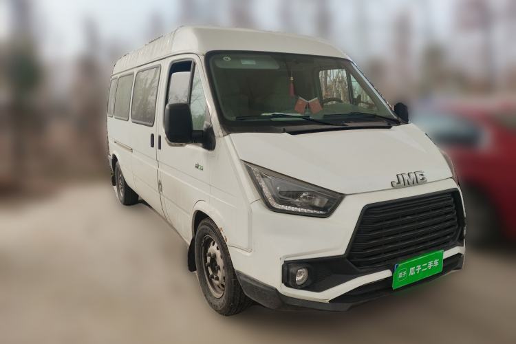 Used JMC Transit 2019 2.8T Commercial Version Long Wheelbase Mid-Roof 6-Seater Rear Single Tire China VI Emission Standard – JX493 Front Right 45 Deg