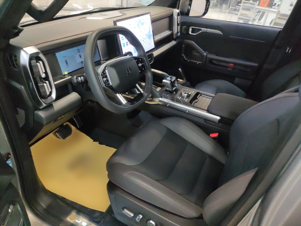 المقاعد الأمامية داخل السيارة