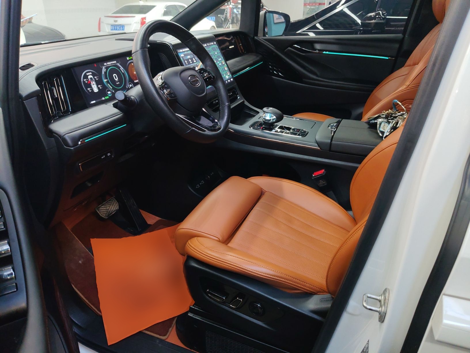 المقاعد الأمامية داخل السيارة