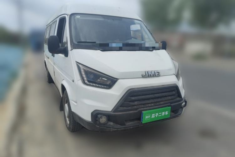 Used JMC Transit 2019 2.8T Commercial Version Long Wheelbase Mid-Roof 6-Seater Rear Single Tire China VI Emission Standard – JX493 Front Right 45 Deg