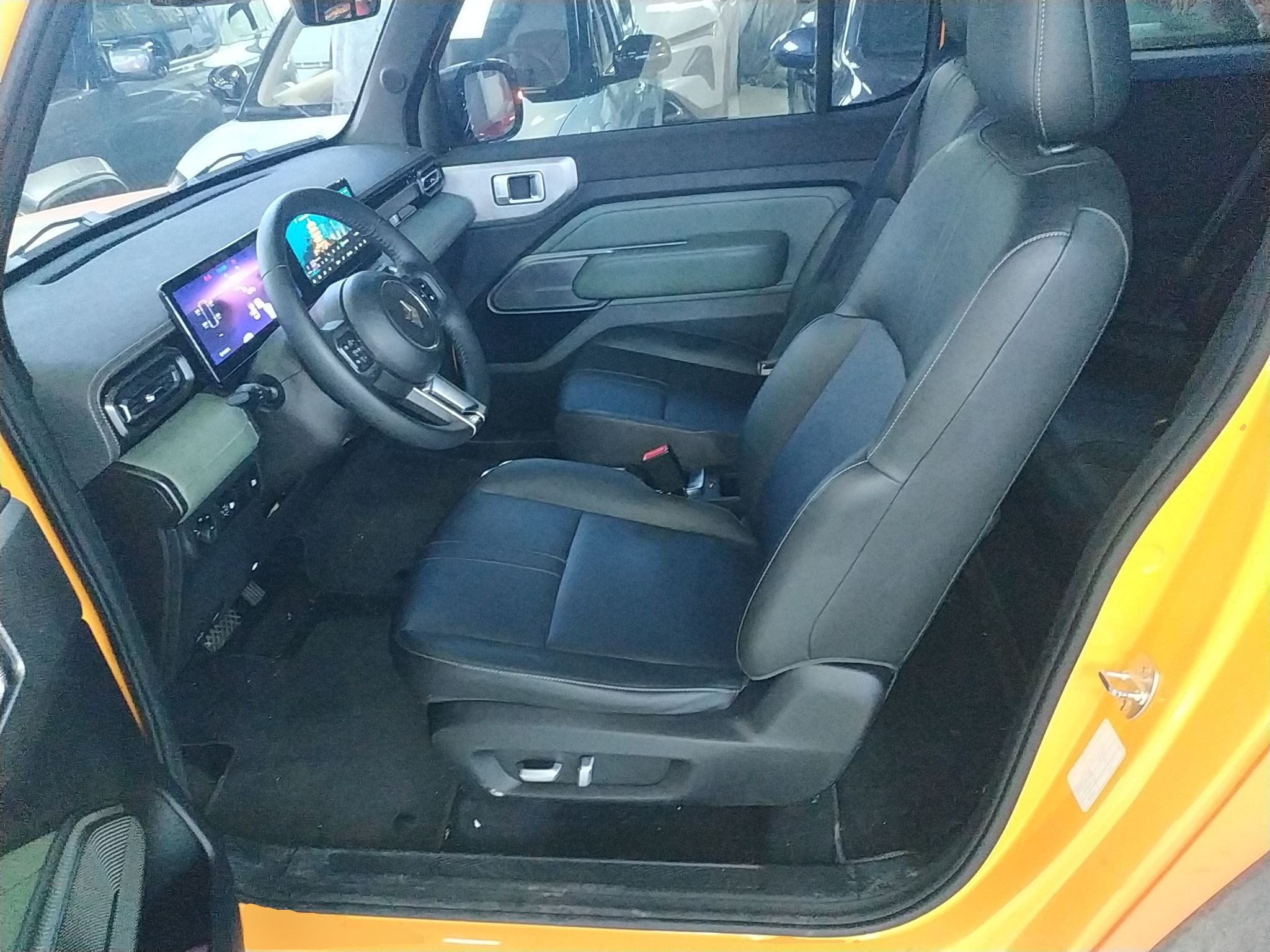 المقاعد الأمامية داخل السيارة