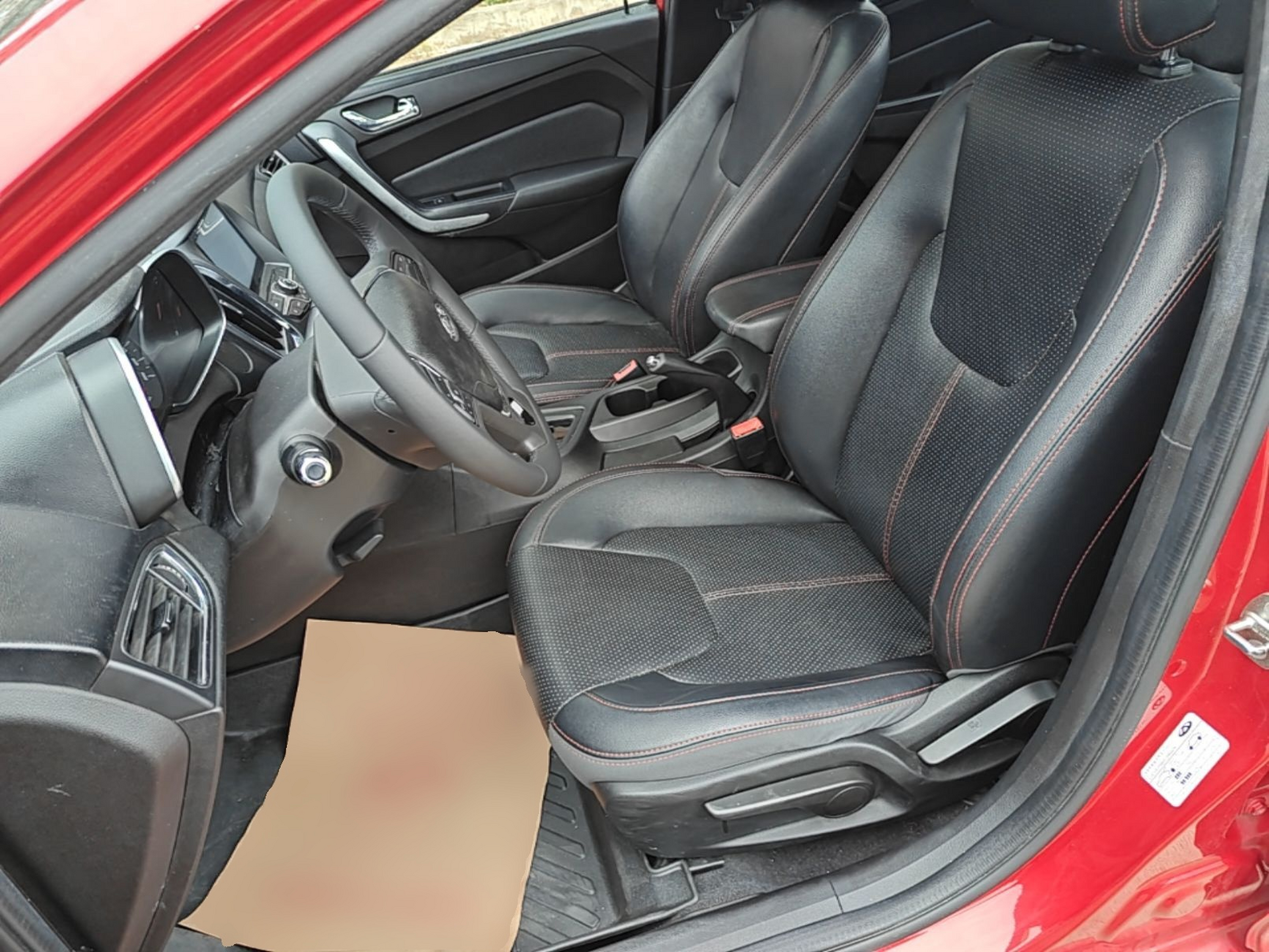 Vordere Reihe im Auto