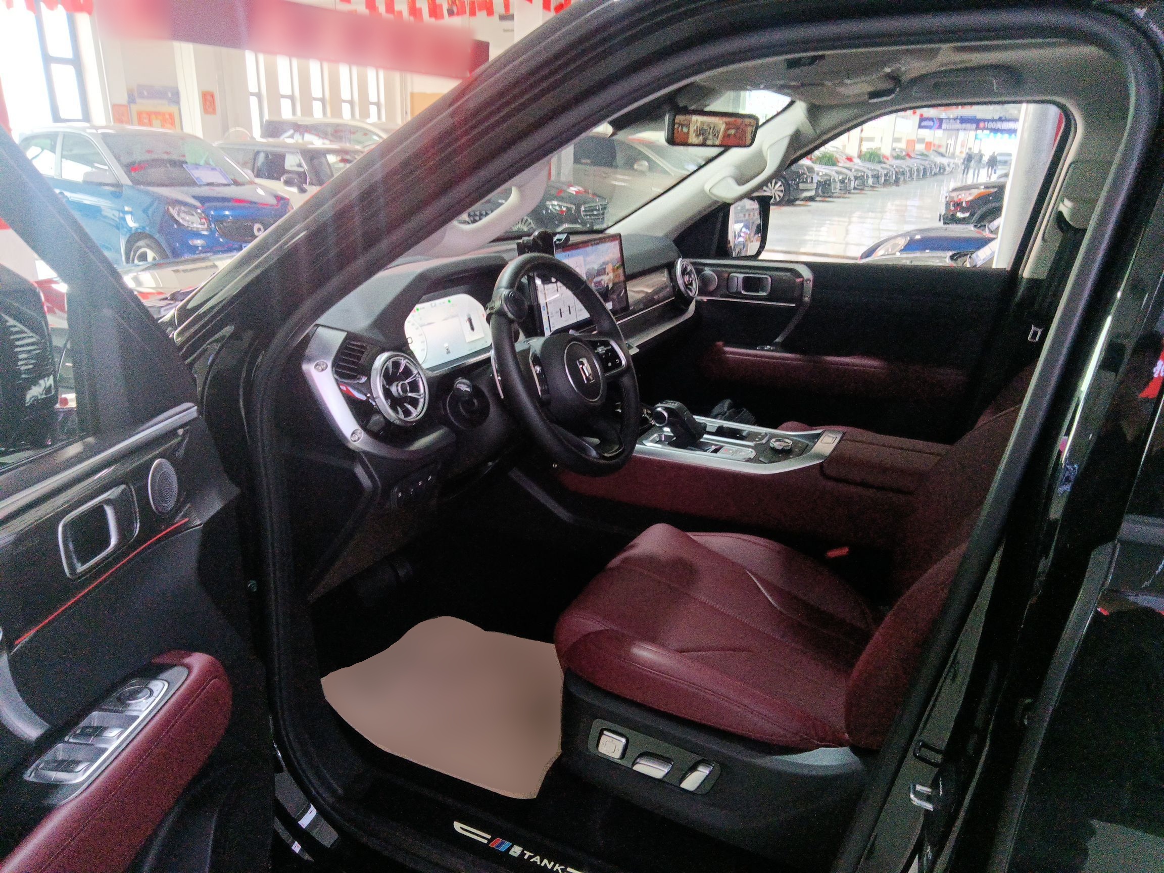 المقاعد الأمامية داخل السيارة