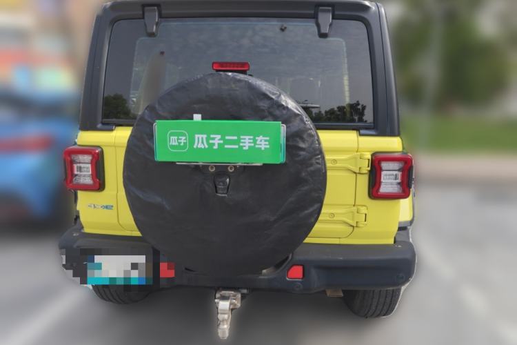 Used Jeep Wrangler New Energy 2022 Four-Door 2.0T 4xe Sahara Fluorescent Yellow Limited Edition Rear